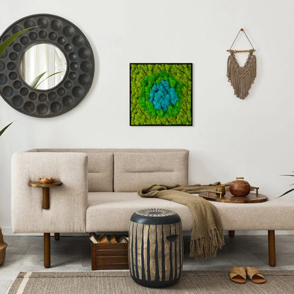 Blue Oasis Natural Moss Art