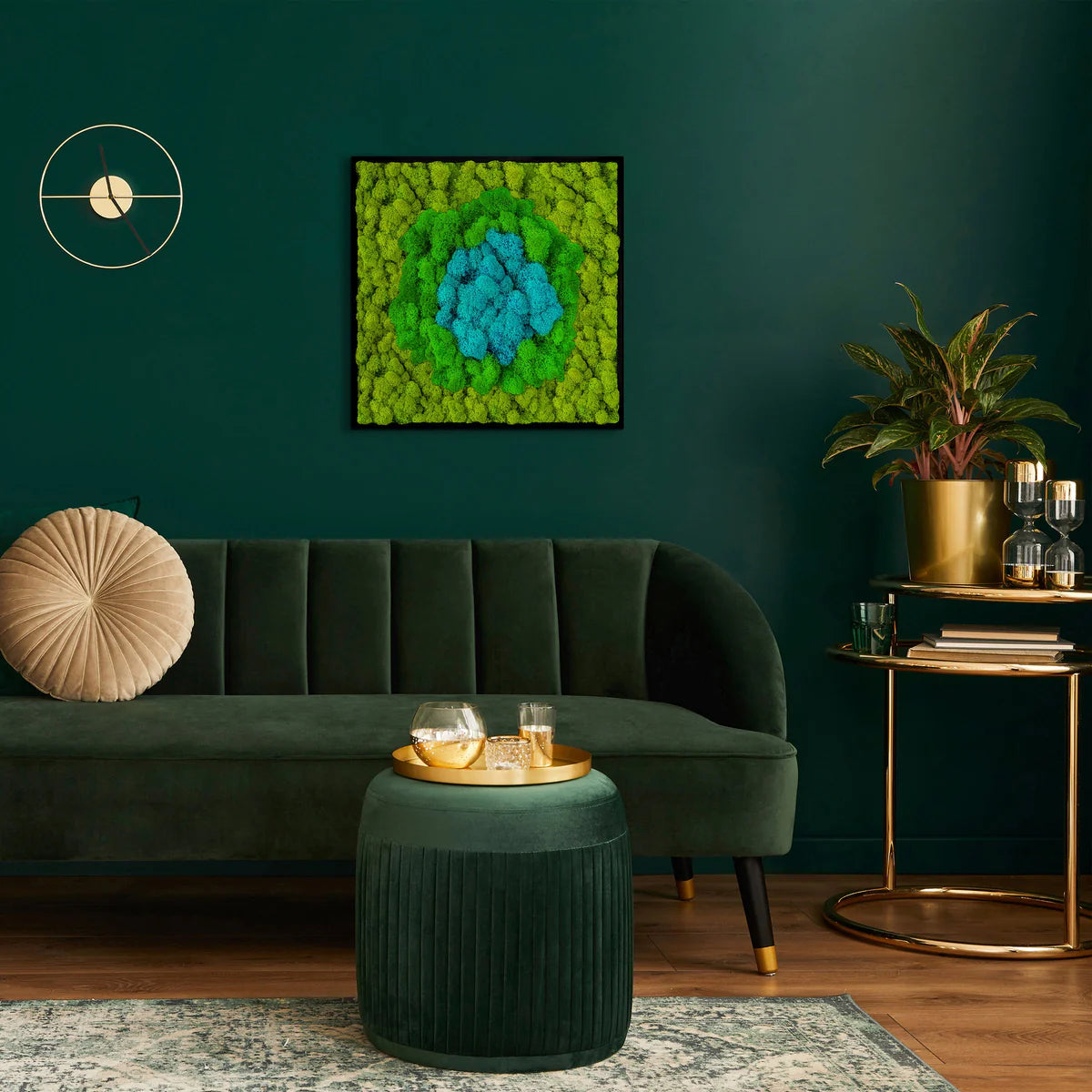 Blue Oasis Natural Moss Art
