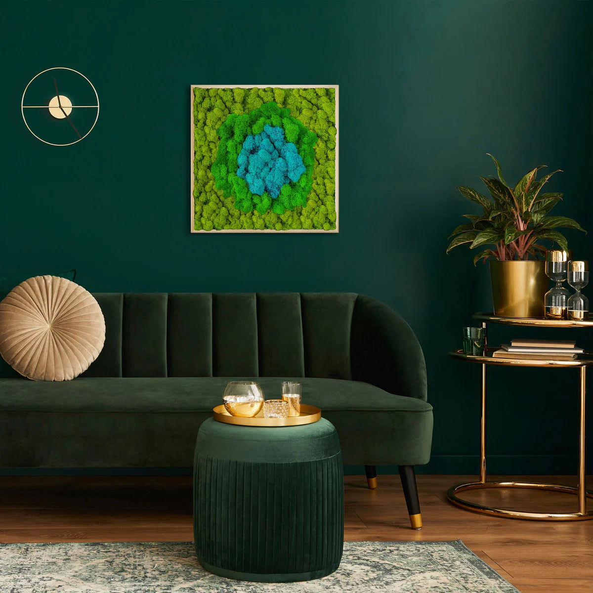 Blue Oasis Natural Moss Art