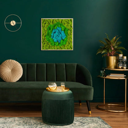 Blue Oasis Natural Moss Art