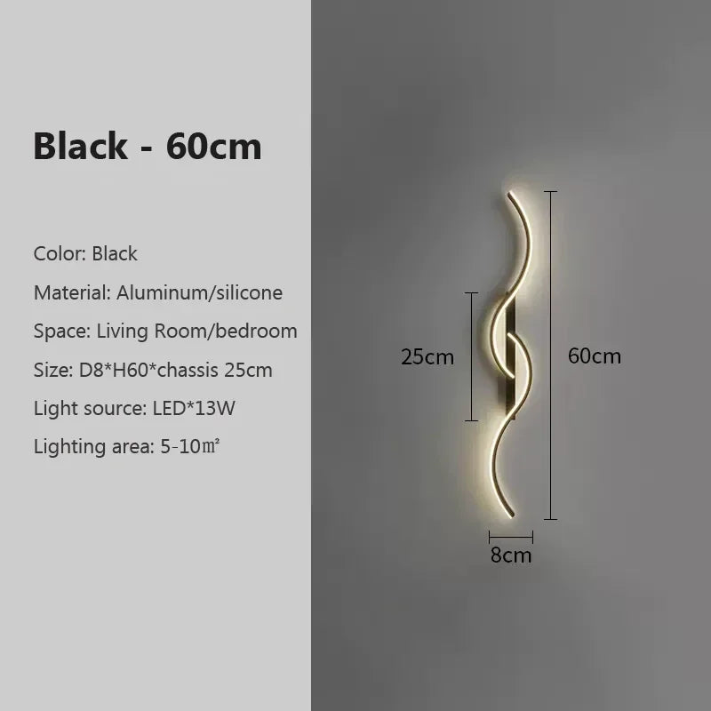 Modern Wave LED Wall Light