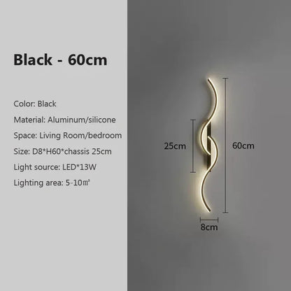 Modern Wave LED Wall Light