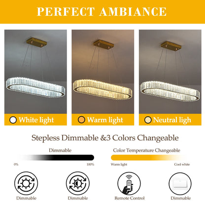 Oval Crystal LED Chandelier - KaveCore