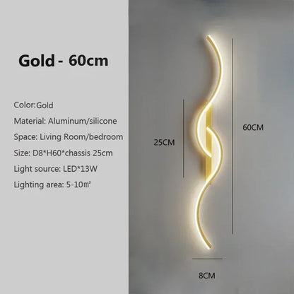 Modern Wave LED Wall Light