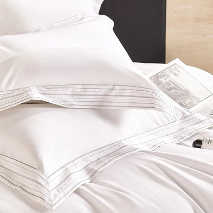 Valmont Luxe White Duvet Cover Set (Long-staple Sateen Cotton)