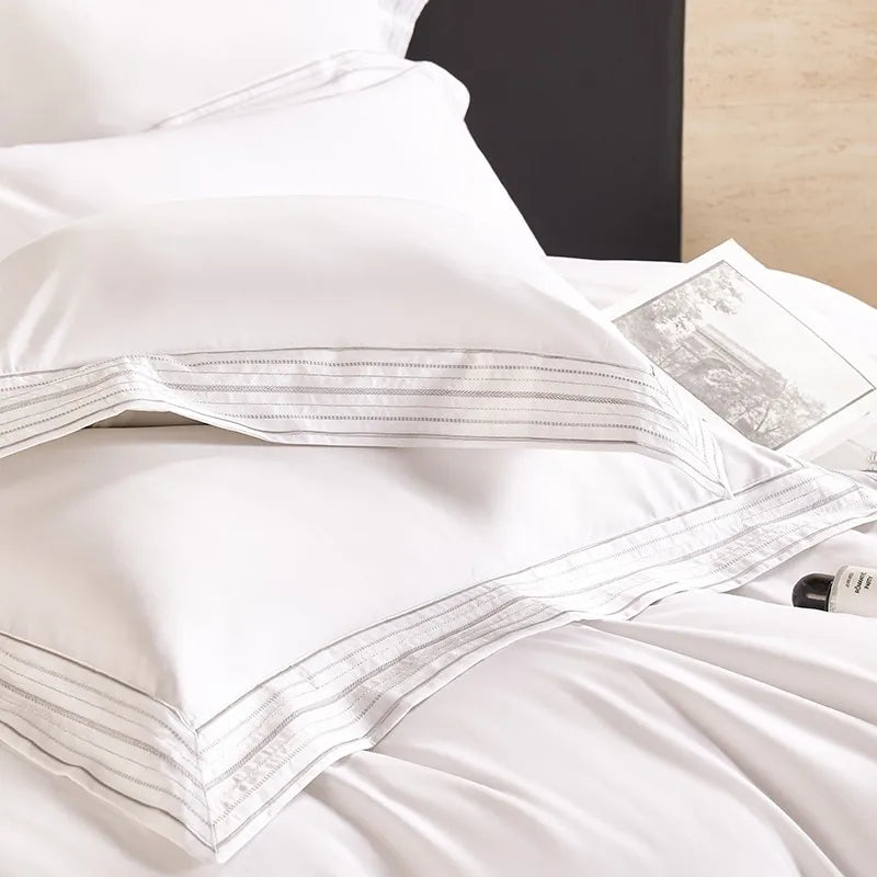 Isadora White Dreams Duvet Cover Set (Long-Staple Sateen Cotton)