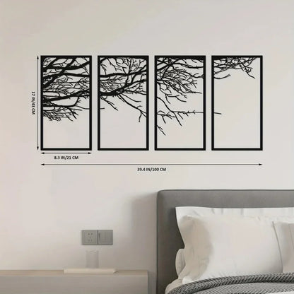 Infinite Branch Metal Wall Art (4 Pieces)