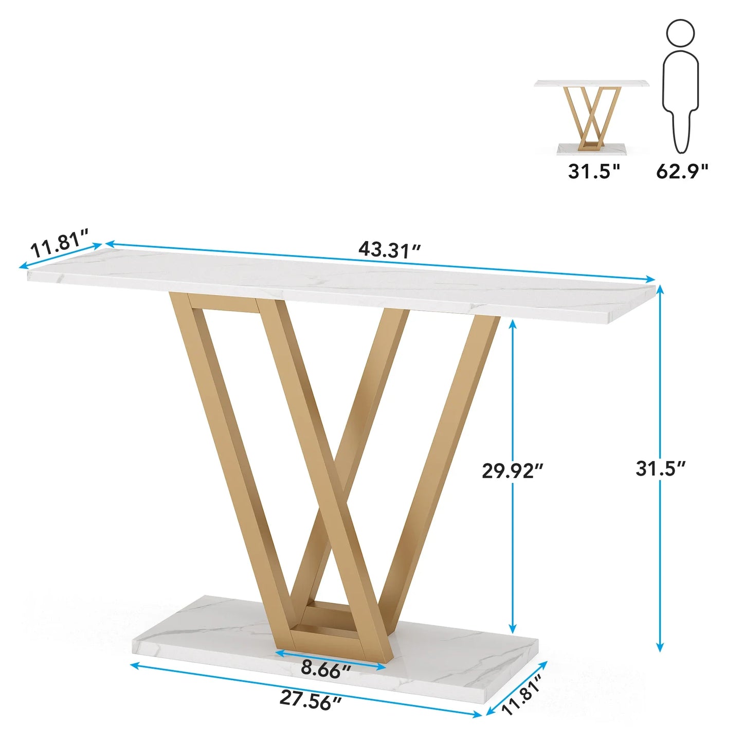 V-Line Console Table US - KaveCore