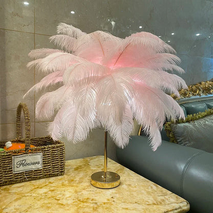 Palmira Feather Table Lamp - KaveCore