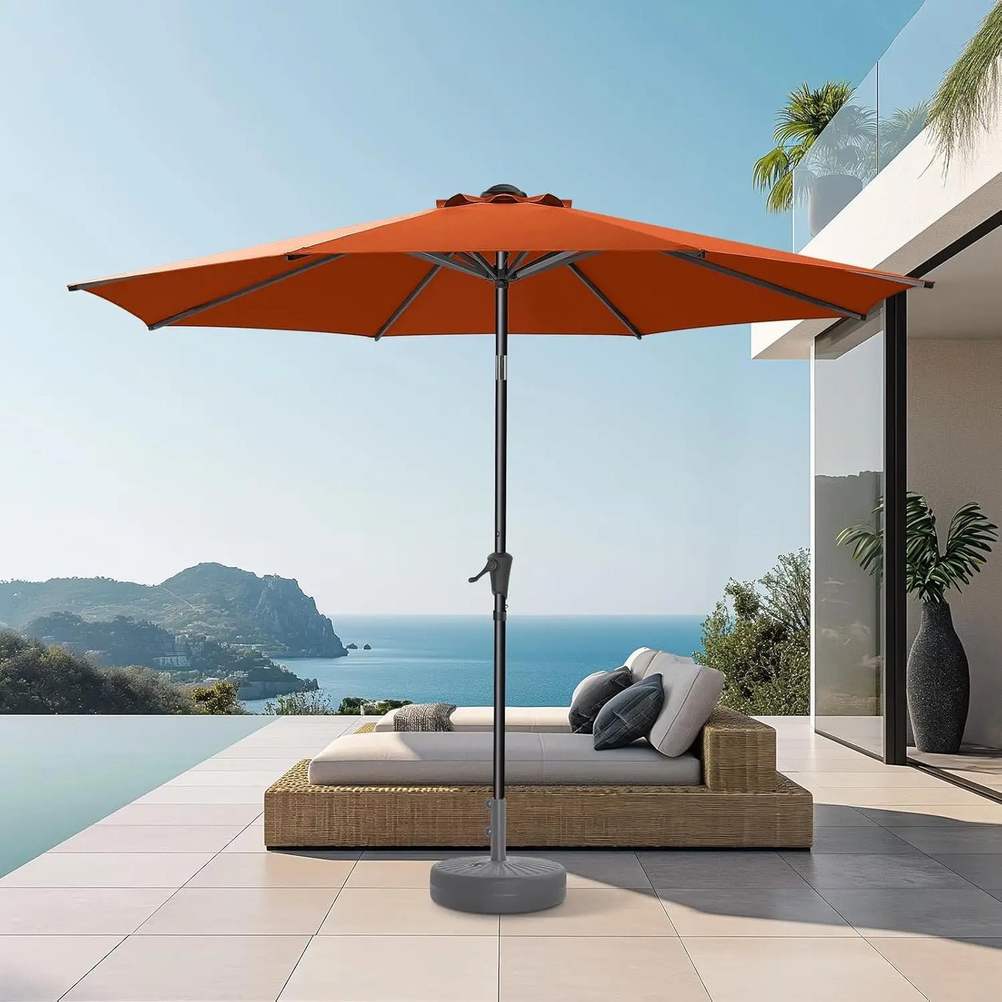 Coastal Haven 9ft Patio Umbrella – UV Shield with Elegant Tilt US - KaveCore