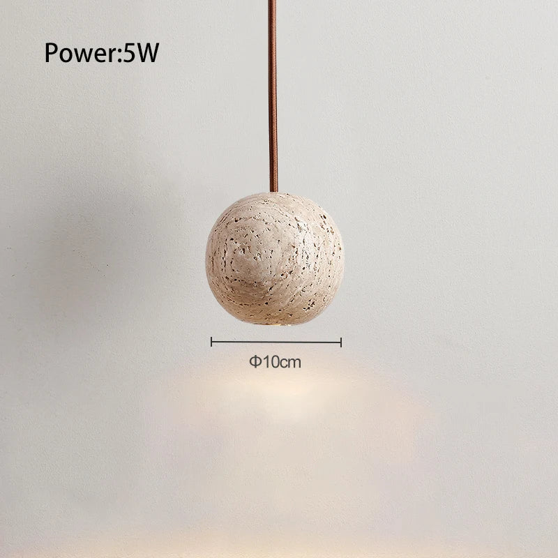 Lunaris Sphere Travertine Pendant