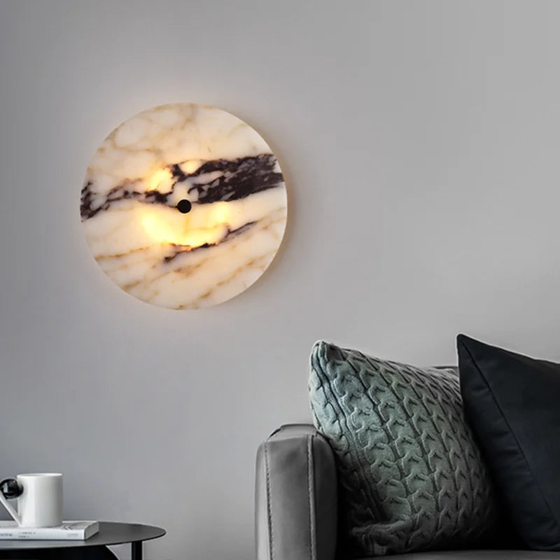 Moondisk Elegant Veined Marble Wall Lamp - KaveCore