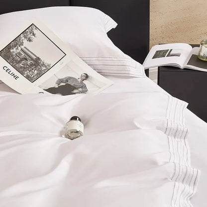 Valmont Luxe White Duvet Cover Set (Long-staple Sateen Cotton)