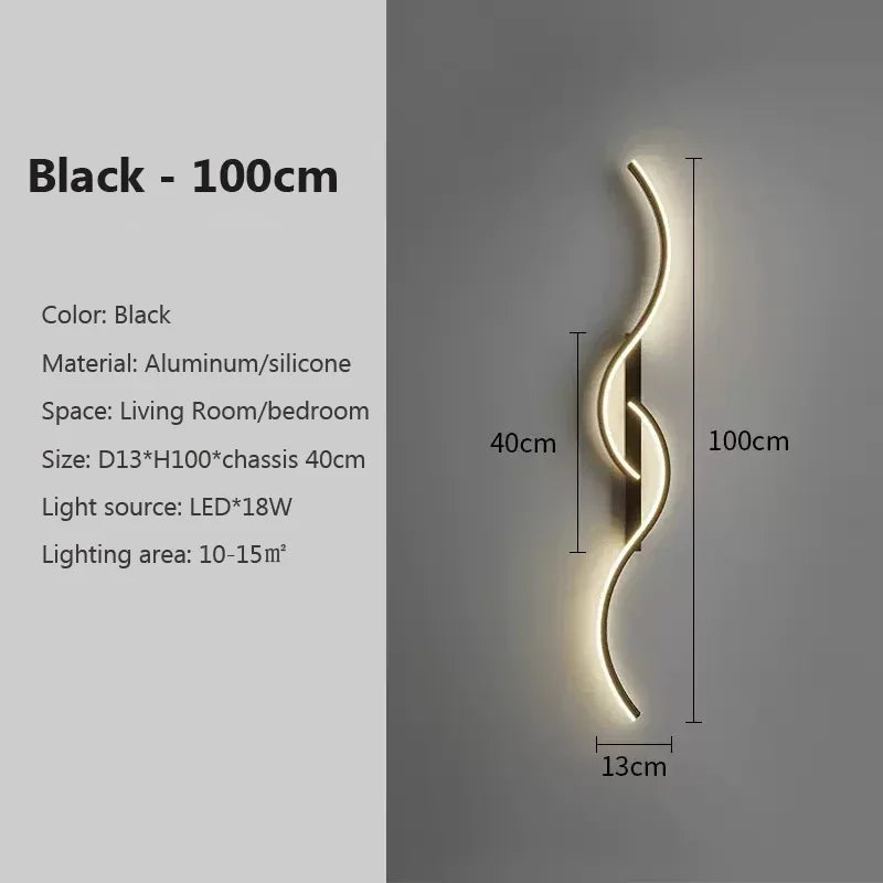 Modern Wave LED Wall Light