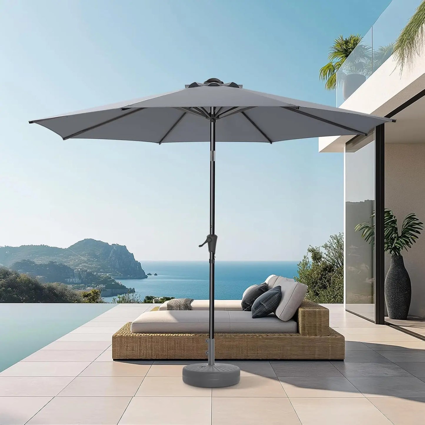 Coastal Haven 9ft Patio Umbrella – UV Shield with Elegant Tilt US - KaveCore