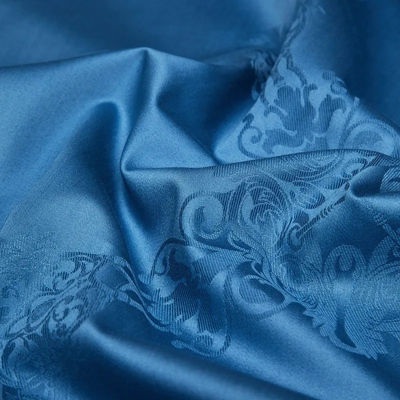 Empress Medallion Sapphire Duvet Cover Set (Long-Staple Sateen Cotton)