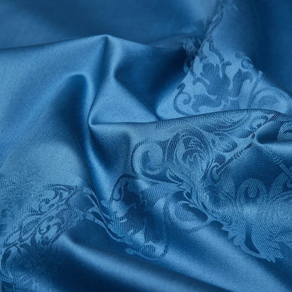 Empress Medallion Sapphire Duvet Cover Set (Long-Staple Sateen Cotton)