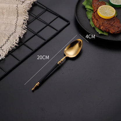 Prestige Imperial Black & Gold Cutlery Set