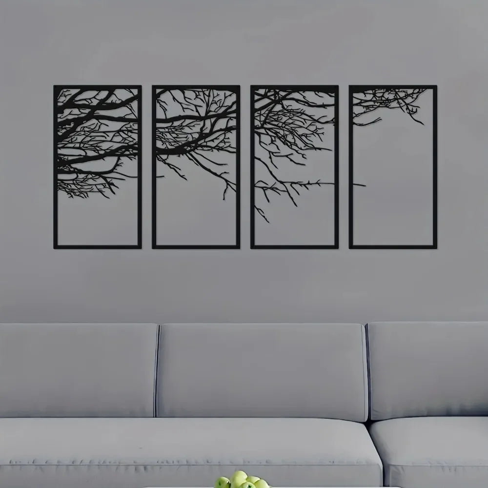 Infinite Branch Metal Wall Art (4 Pieces)