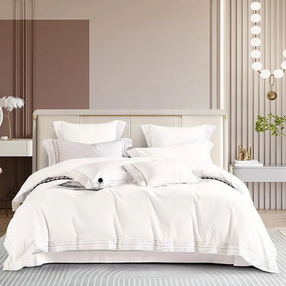 Valmont Luxe White Duvet Cover Set (Long-staple Sateen Cotton)