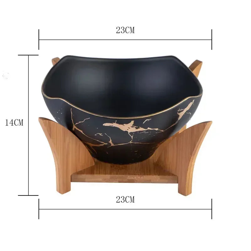 Sora Salad Bowl With Wooden Base