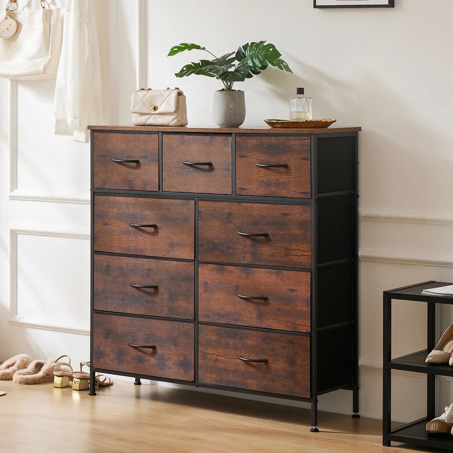Rustic 9-Drawer Dresser – Modern Industrial Storage for Bedroom & Closet US - KaveCore