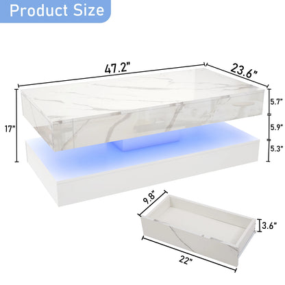 Clyvane Dual-Layer Illuminated Coffee Table US - KaveCore