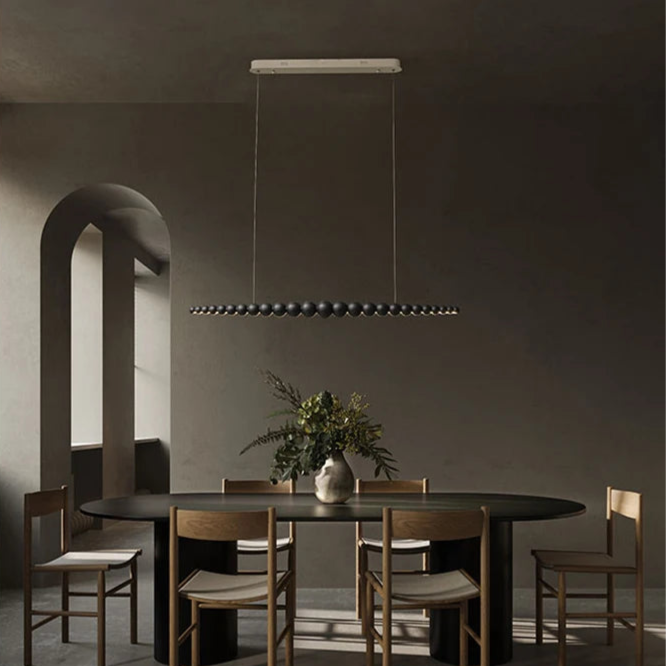 Wooden Orb Wave Chandelier