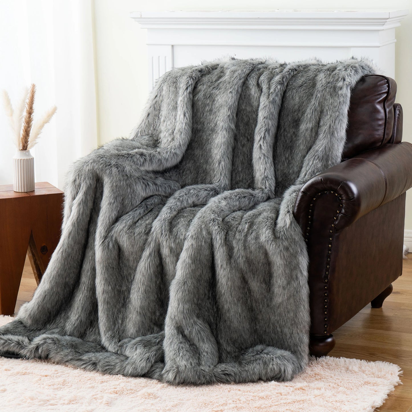 Nordic Frost Dreams Faux-Fur Blanket Throw