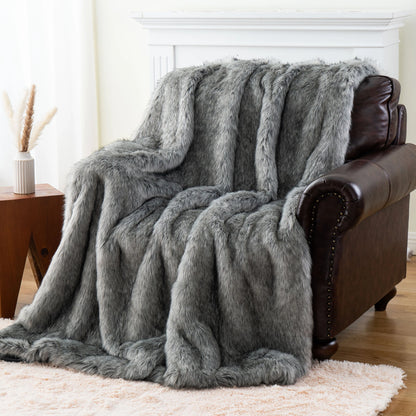 Nordic Frost Dreams Faux-Fur Blanket Throw