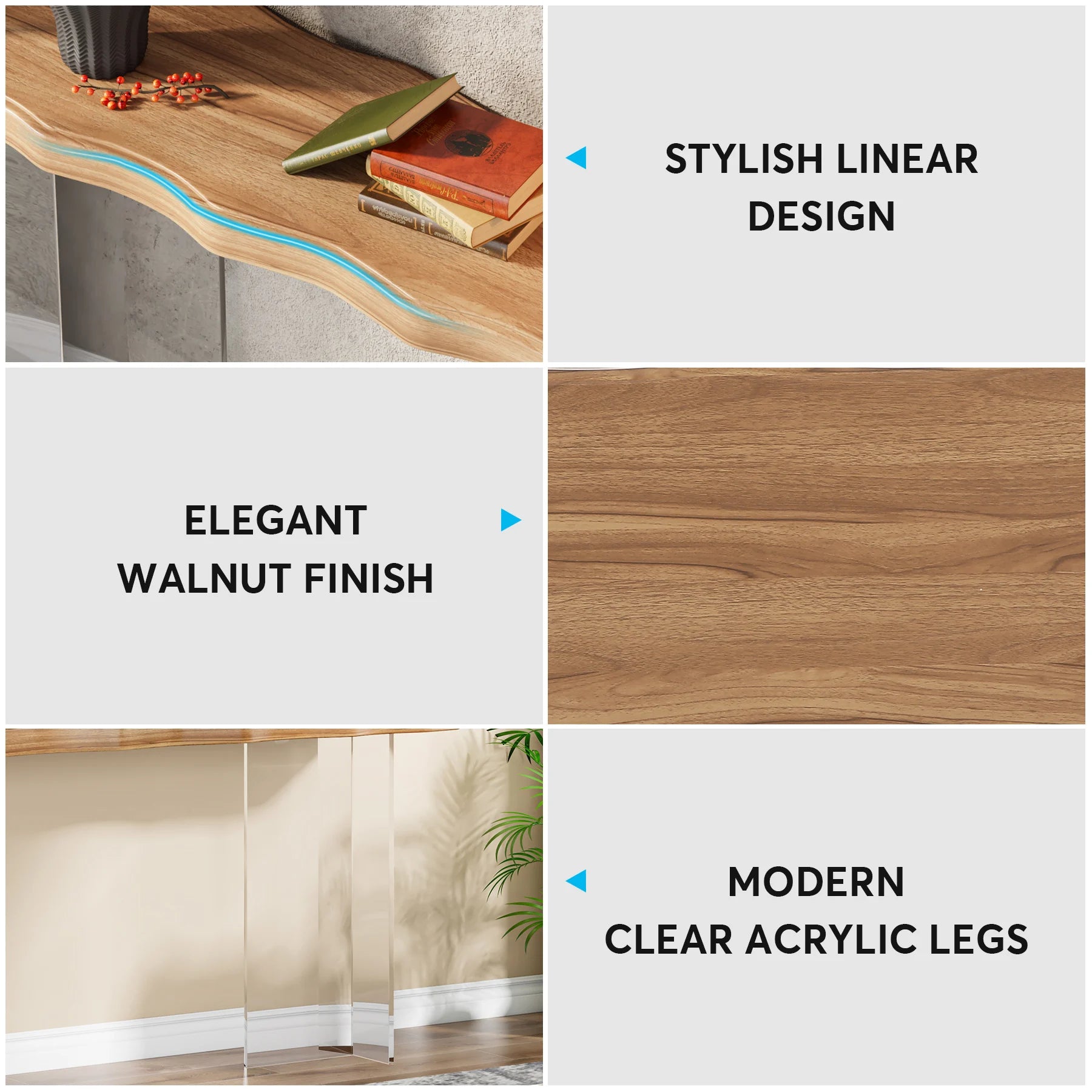 Edge47 – Slim Console with Transparent Legs US - KaveCore