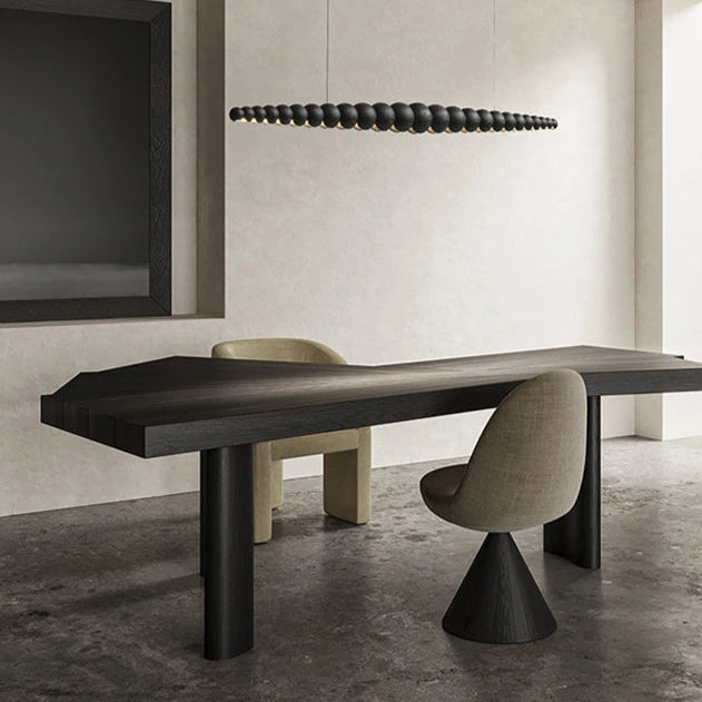 Wooden Orb Wave Chandelier