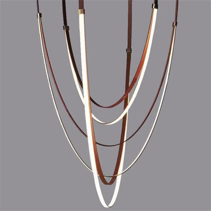 Opus Noir Leather-Strap LED Chandelier