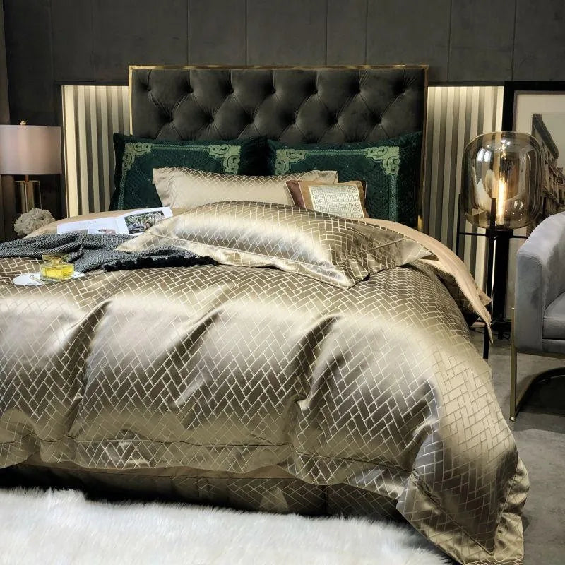 Opaline Diamond Touch Duvet Cover Set (Long-staple Sateen Cotton)