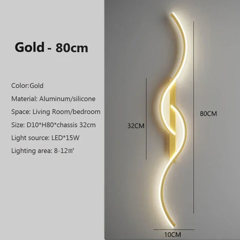 Modern Wave LED Wall Light