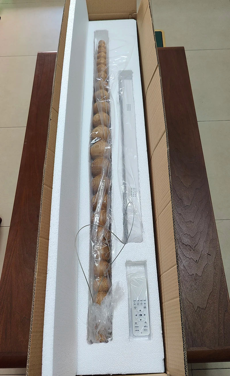 Wooden Orb Wave Chandelier