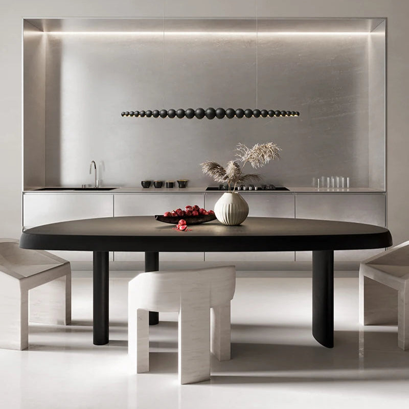 Wooden Orb Wave Chandelier