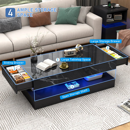 Clyvane Dual-Layer Illuminated Coffee Table US - KaveCore