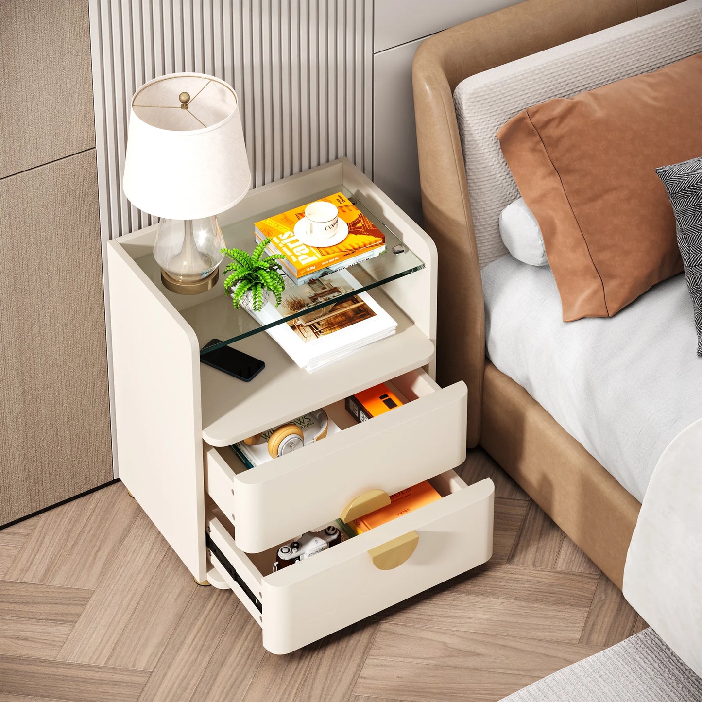 Nova Glass Nightstand US