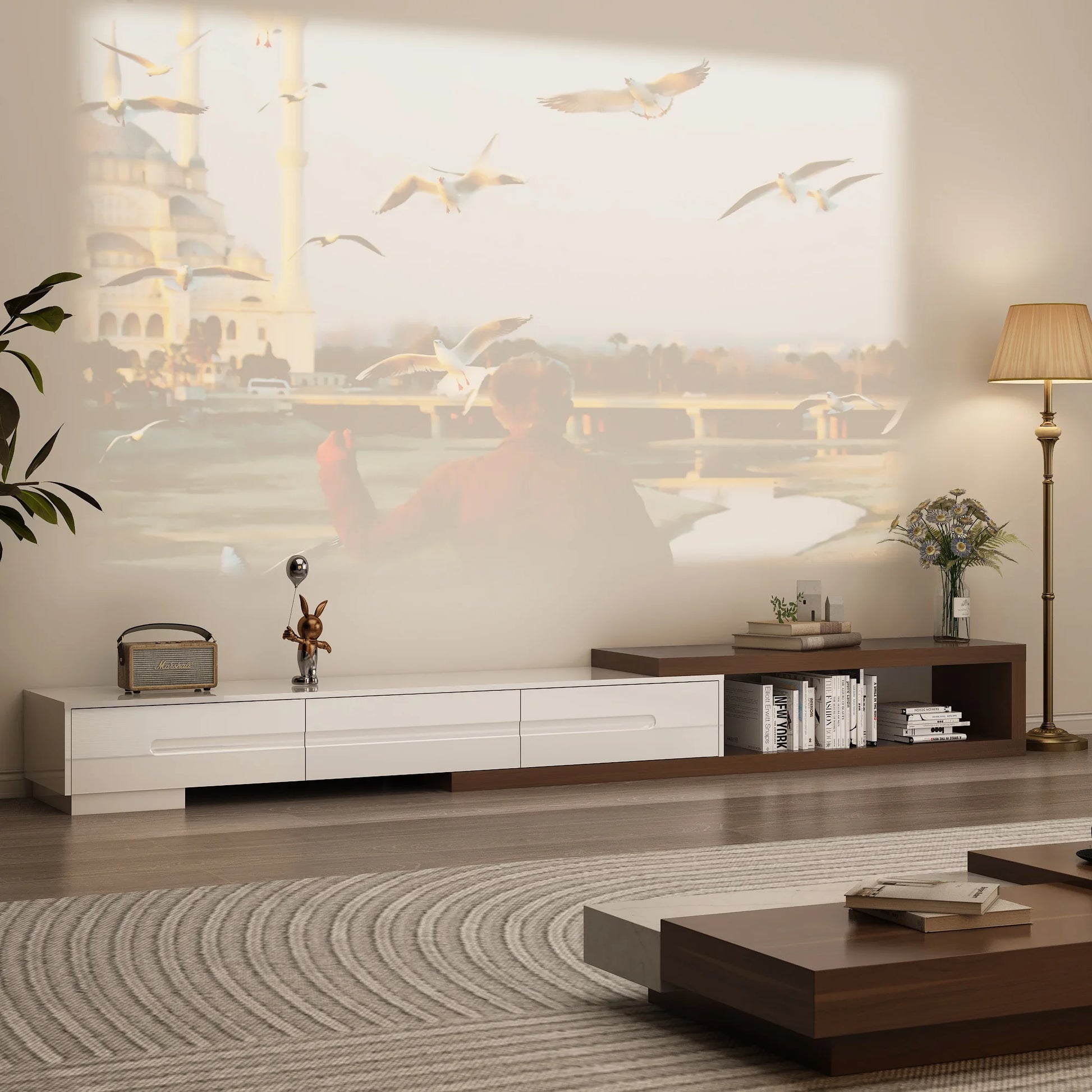 The AlignMax Media Console – Extendable TV Cabinet with 3 Drawers & Shelf US - KaveCore