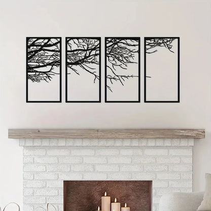 Infinite Branch Metal Wall Art (4 Pieces)