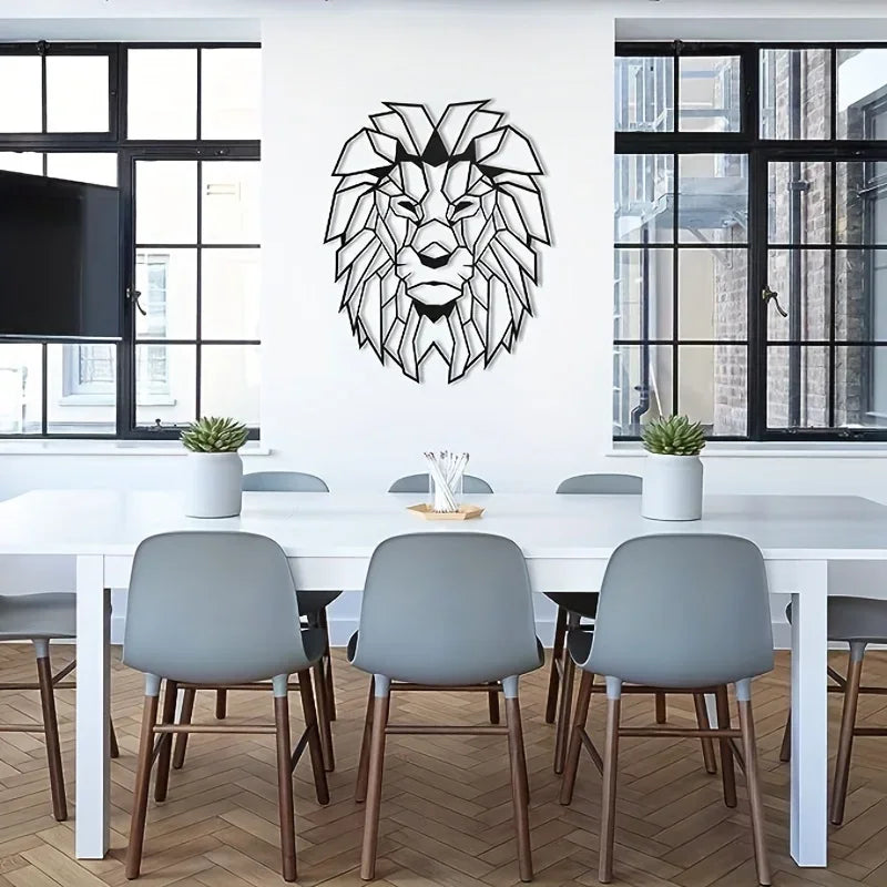 Lion Head Metal Wall Art