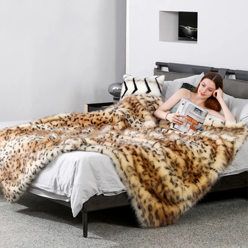 Plush Royal Bengal Faux-Fur Blanket Throw