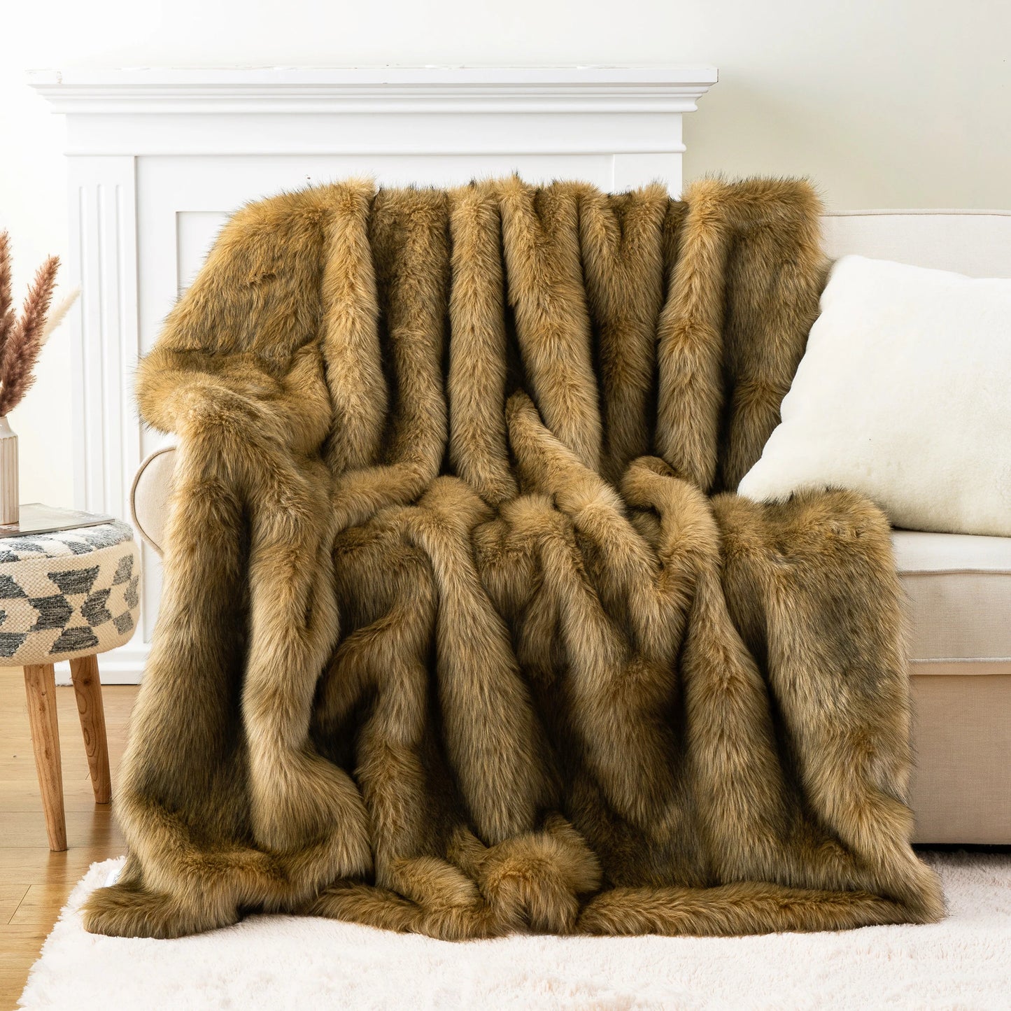Nordic Frost Dreams Faux-Fur Blanket Throw