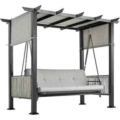 Outdoor Swing Chair With Curtains US - KaveCore