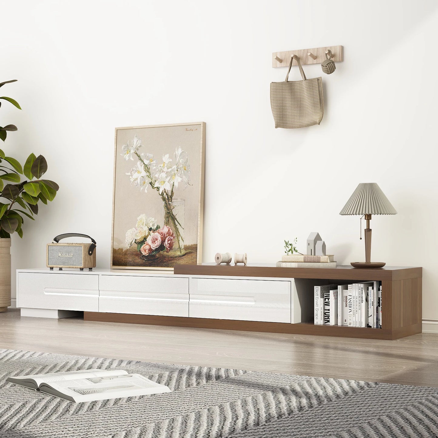 The AlignMax Media Console – Extendable TV Cabinet with 3 Drawers & Shelf US - KaveCore