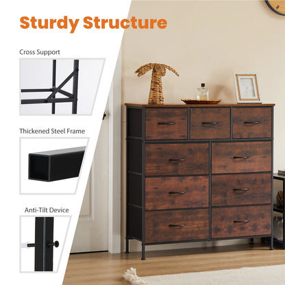 Rustic 9-Drawer Dresser – Modern Industrial Storage for Bedroom & Closet US - KaveCore
