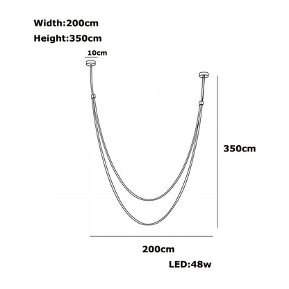 Opus Noir Leather-Strap LED Chandelier