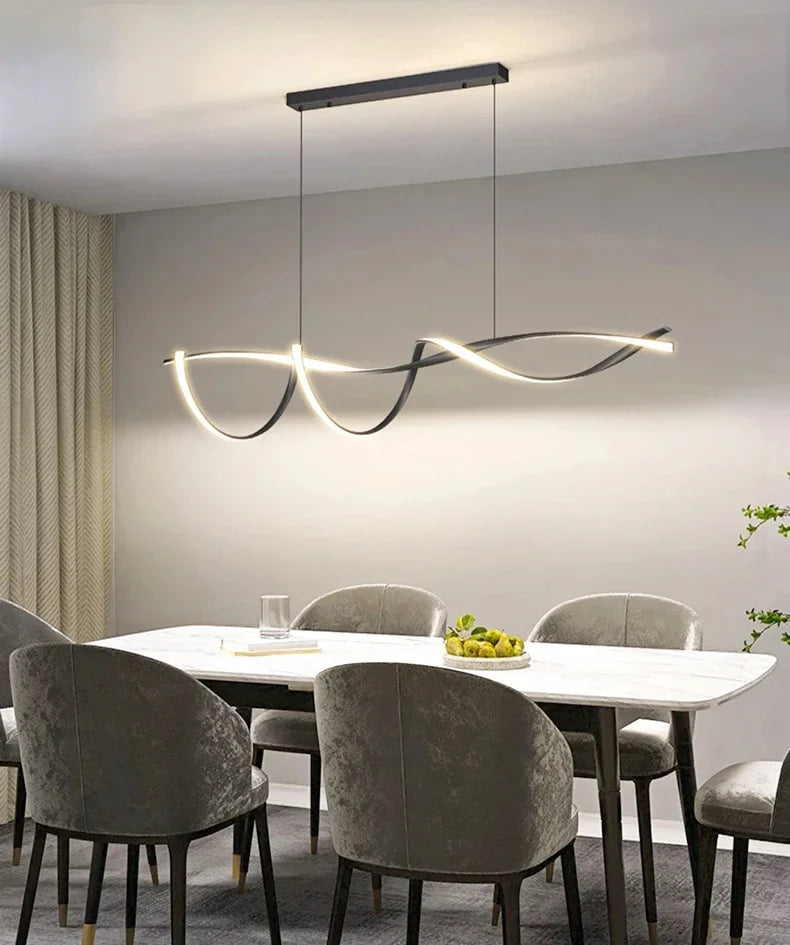 Sculptural DNA Wave Pendand Light