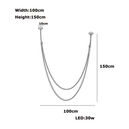 Opus Noir Leather-Strap LED Chandelier